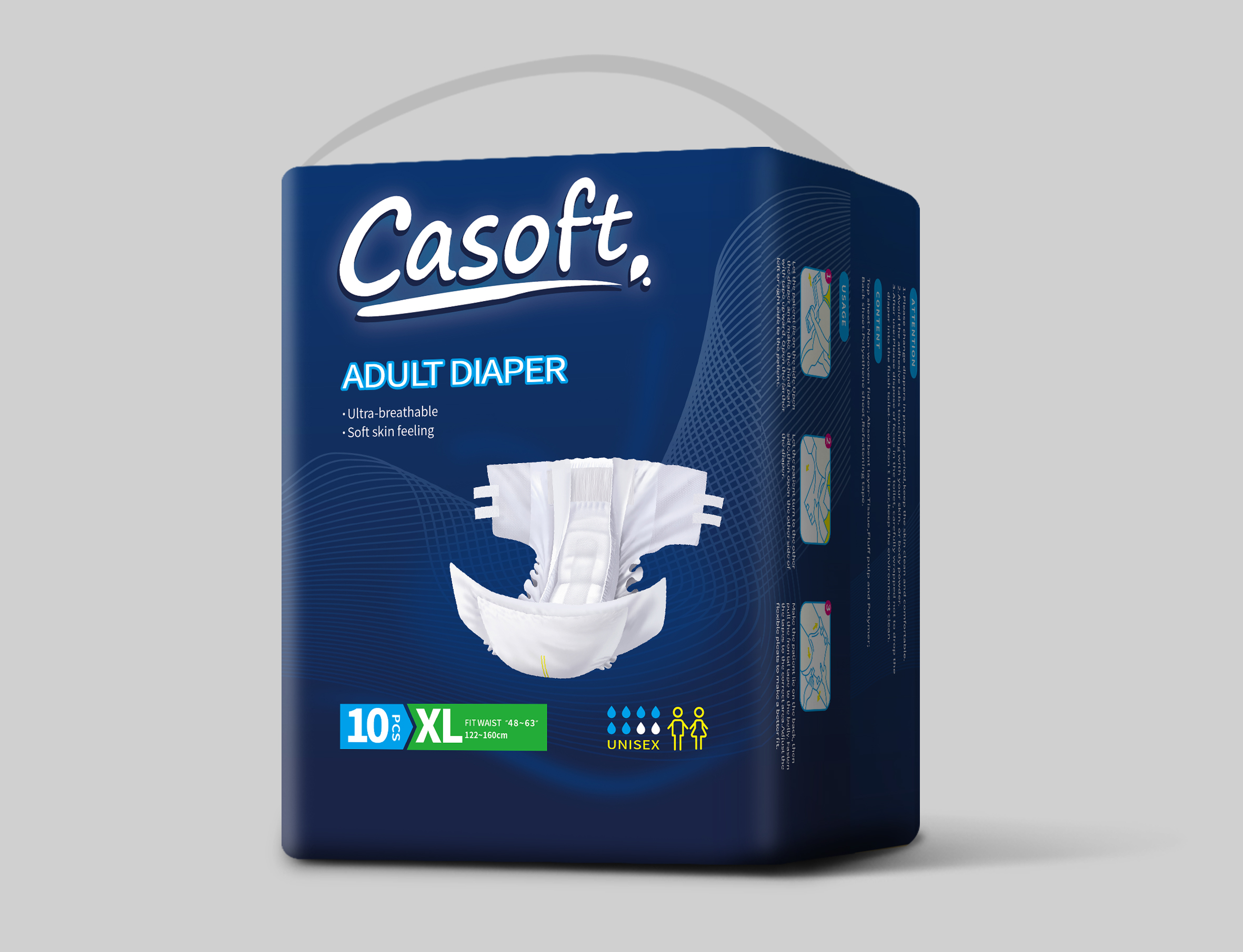 Pañal para adultos de papel tisú Comfort con ISO 13485